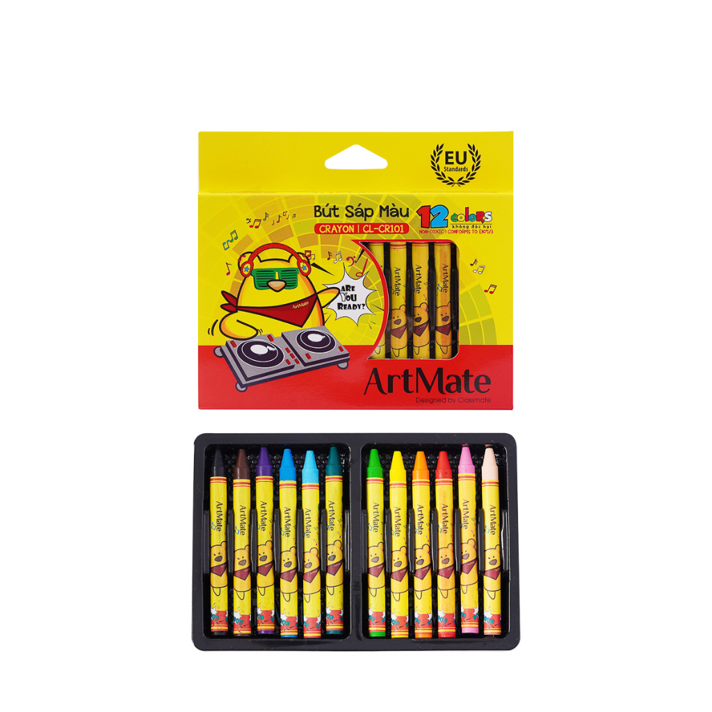 Bút Sáp Màu CLASSMATE 12-24 Màu, Bám Giấy Tốt Cho Bé Tập Tô CR101/102/103