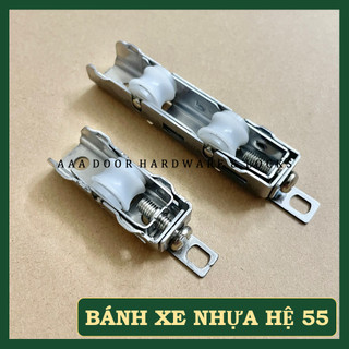 Bánh xe nhựa thân inox đơn/đôi cửa sổ lùa nhôm xingfa hệ 55