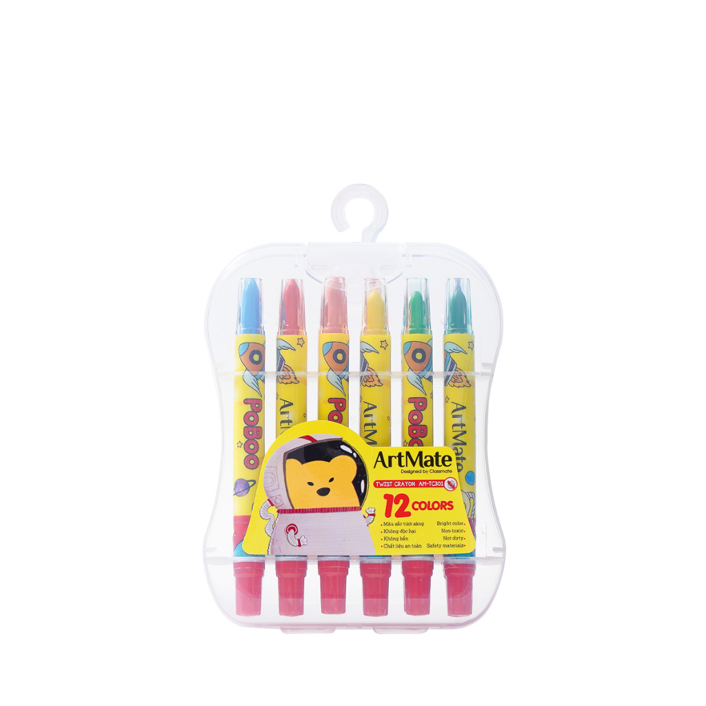 Bút Sáp Vặn CLASSMATE Bộ 12-24 Chiếc Màu Sắc Chuẩn, Tươi Sáng, Bám Giấy Tốt Cho Bé Tập Tô AM-TC301/302/303