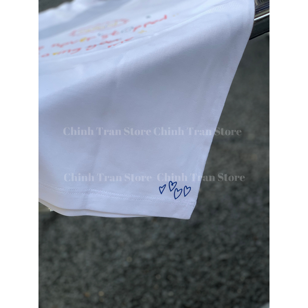Áo thun babytee hottrend chất cotton in hình chữ đơn giản 2 màu trắng đen