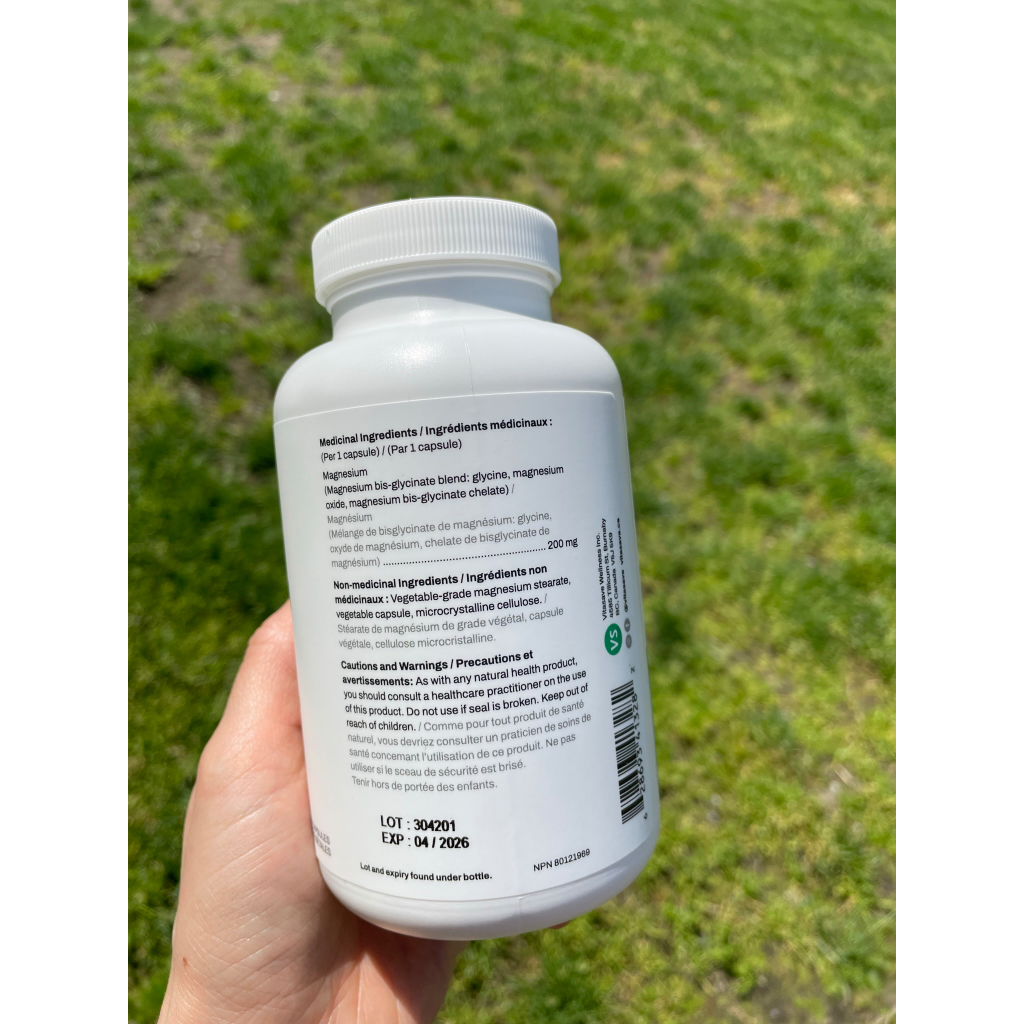 Bổ sung magie Vitasave Pure magnesium bisglycinate 200mg 240 viên- made in Canada