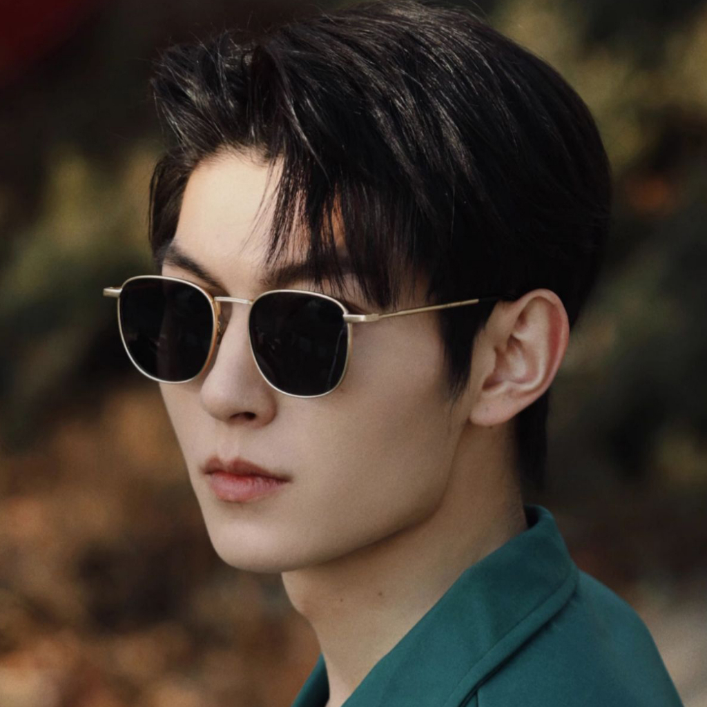 Kính Râm, Kính Mát Nam Nữ, Mắt Vuông Gọng Kim Loại Dày Cứng Cáp Đen, Nâu - BLUE LIGHT