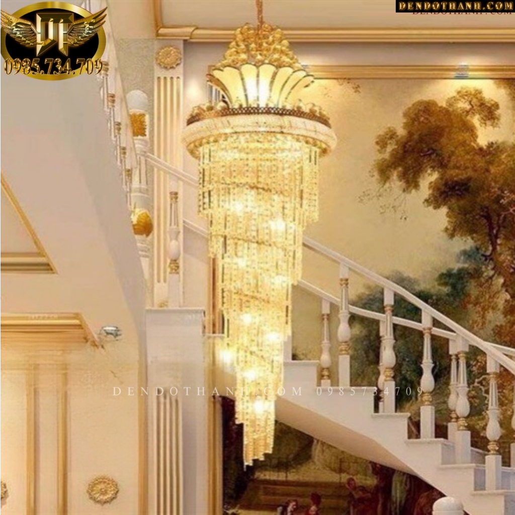 Đèn thả chùm phale thông tầng, đèn thả chùm phale sảnh, phòng khách cao cấp phong cách hiện đại DDT