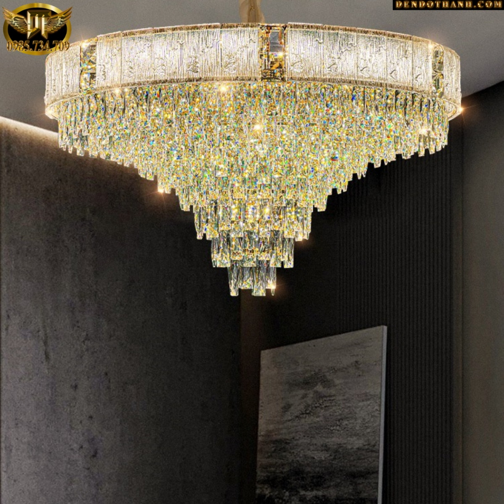 Đèn thả chùm phale thông tầng, đèn thả chùm phale sảnh, phòng khách cao cấp phong cách hiện đại DDT