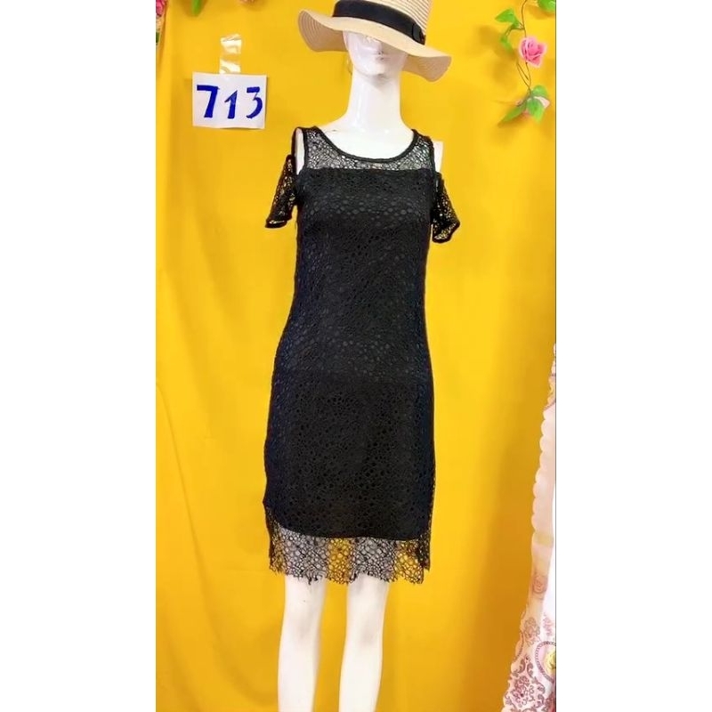 Đầm ren có lót dáng dài . S713
