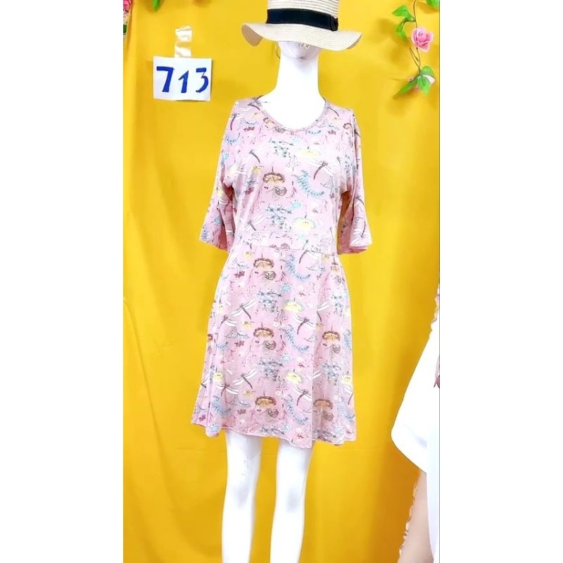 đầm thun họa tiết size M/L. S713