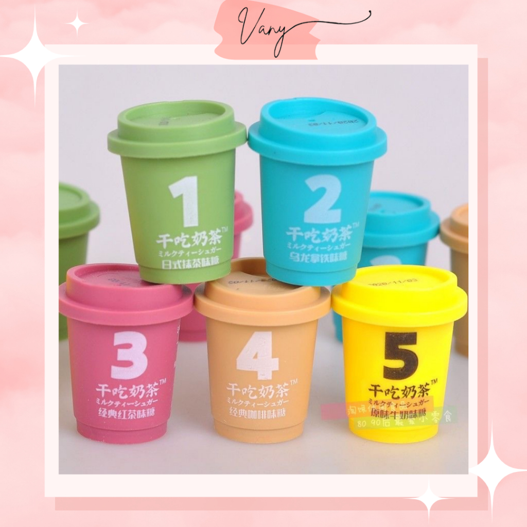 Kẹo Viên Nén Trà Sữa Cafe Thơm Ngon Dạng Hũ Ly Nhỏ