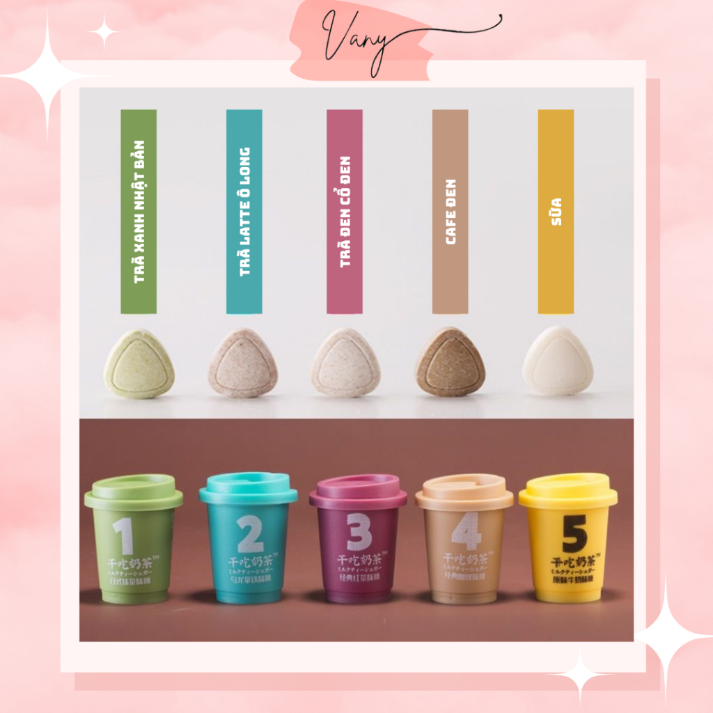 Kẹo Viên Nén Trà Sữa Cafe Thơm Ngon Dạng Hũ Ly Nhỏ