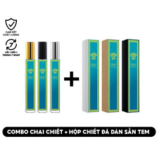 Combo 10 chai chiết nước hoa 10ml + hộp chiết đã dán sẵn tem