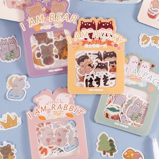 Zanmo túi nhãn dán sticker gấu thỏ trang trí sổ đáng yêu