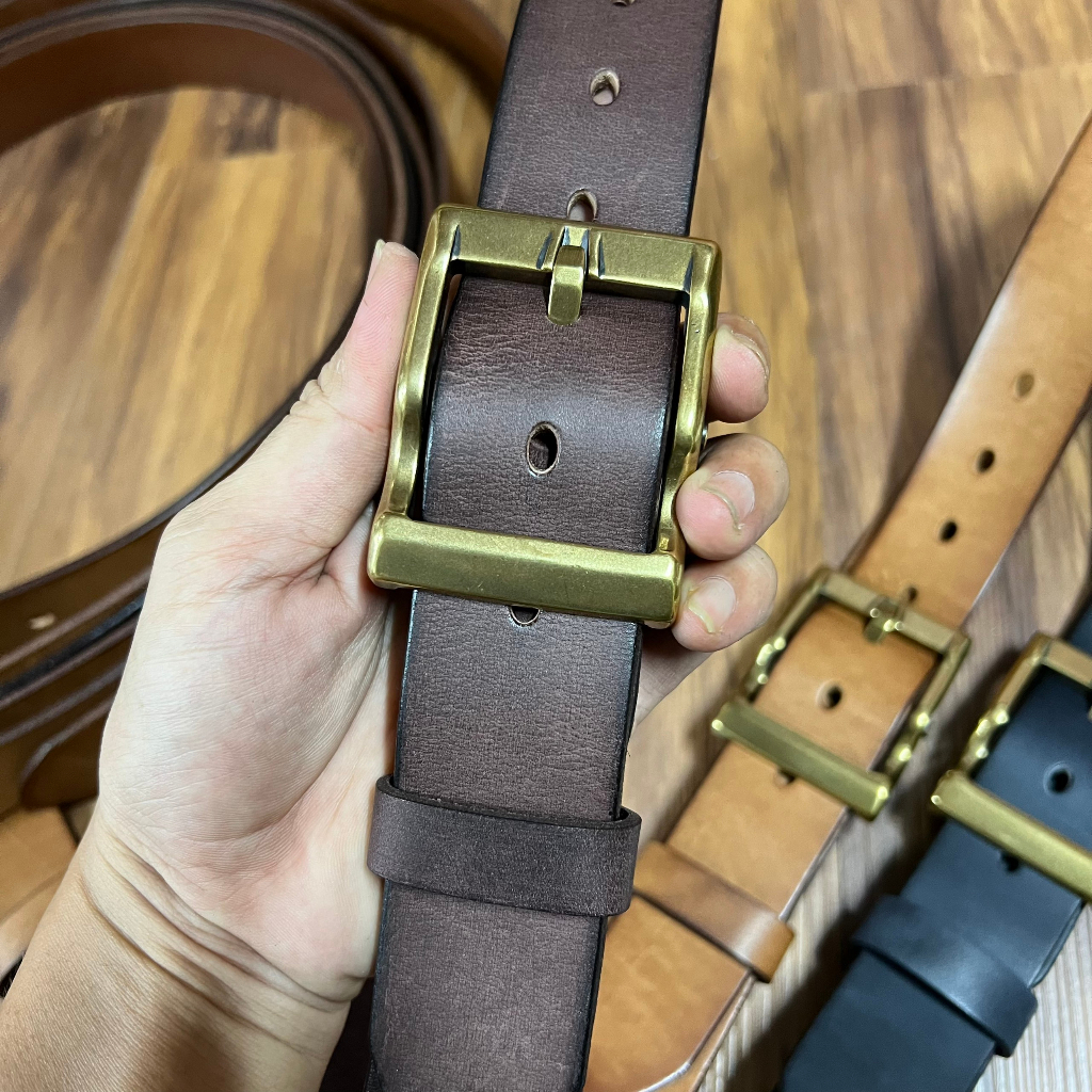 Thắt Lưng Nam Da Bò Ý Nguyên chất bảo hành 5 năm TMY01,Dây nịt khóa kim Đồng Đúc bản 3.8cm siêu bền