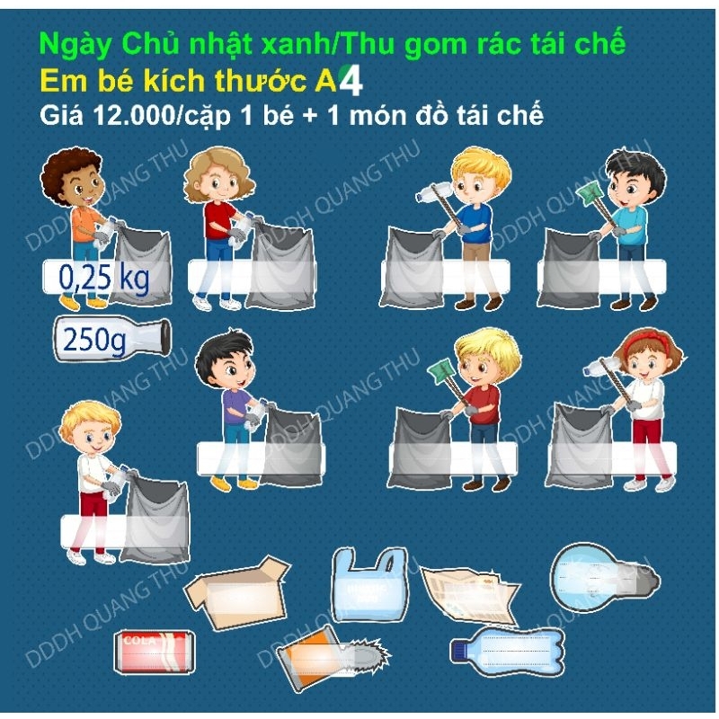 [Đồ dùng dạy học] Em thu gom rác tái chế