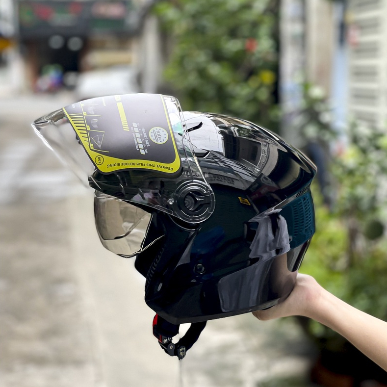 Mũ bảo hiểm 3/4 2 kính Royal M268 đen bóng cao cấp chính hãng, bảo hành 12 tháng