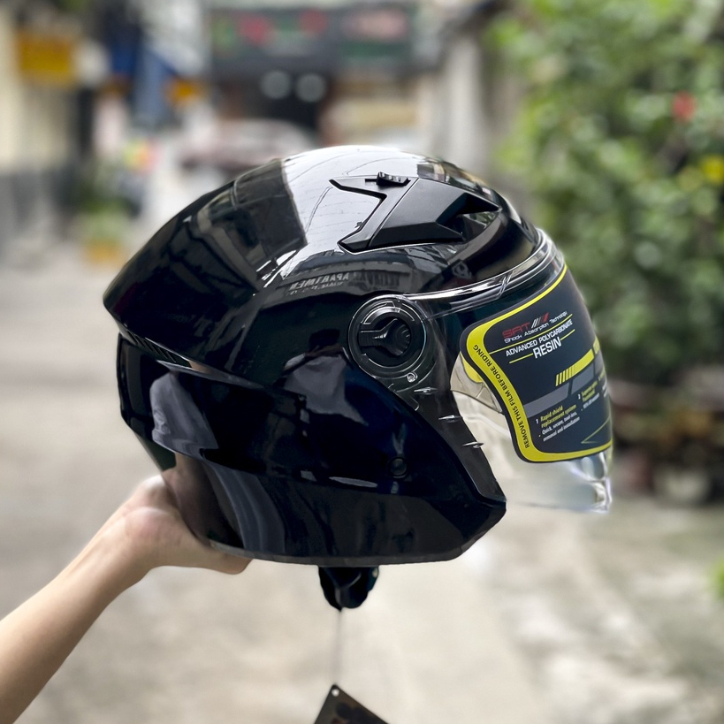 Mũ bảo hiểm 3/4 2 kính Royal M268 đen bóng cao cấp chính hãng, bảo hành 12 tháng