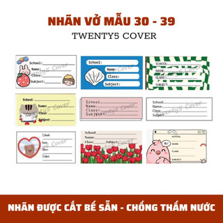 Set nhãn vở theo mẫu 30 - 39