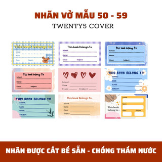 Set nhãn vở theo mẫu 50 - 59
