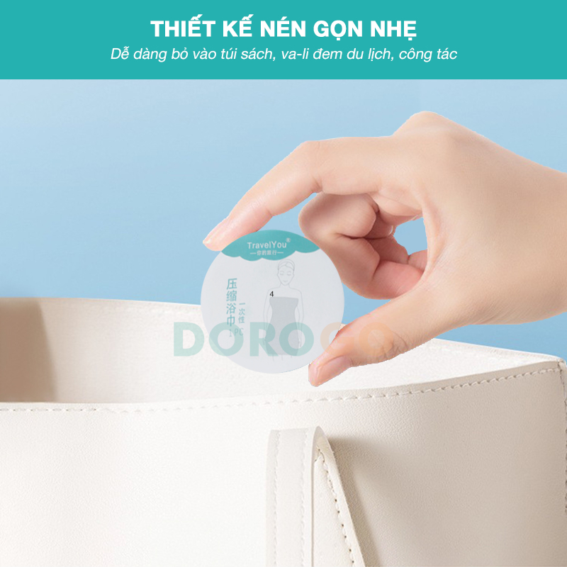 Khăn tắm nén du lịch 70x140cm an toàn loại dày DOROGO - KN1