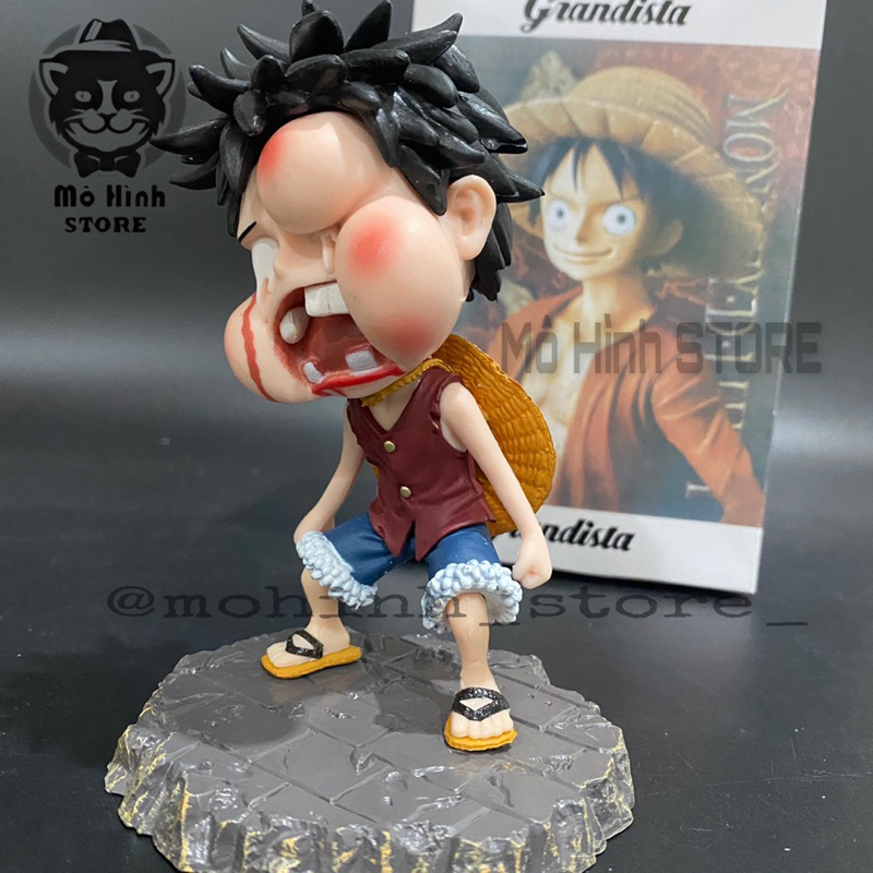 Mô hình One Piece Luffy ăn đấm sưng mặt cao 12cm
