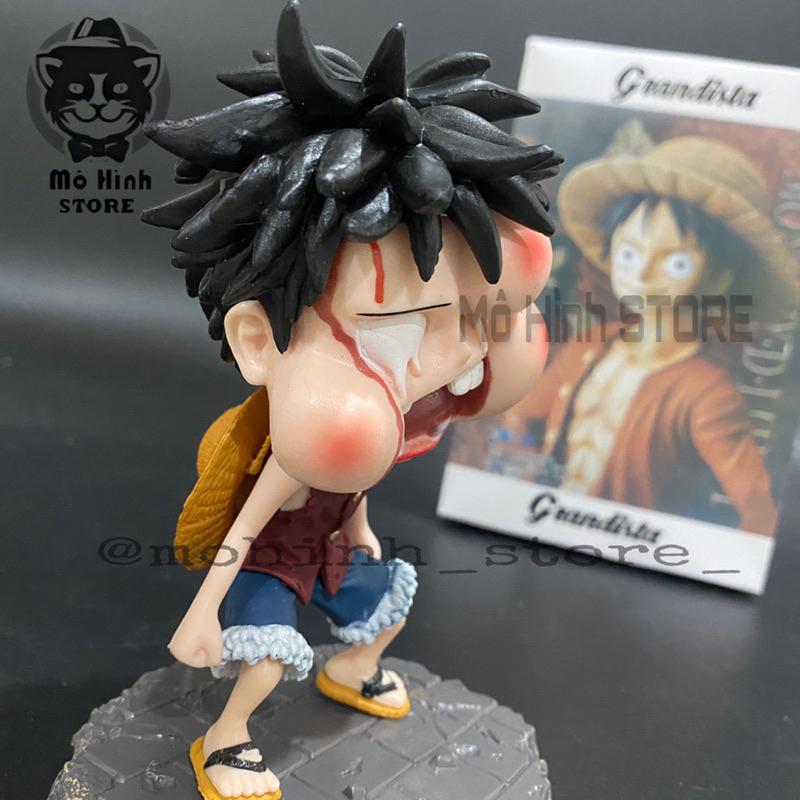 Mô hình One Piece Luffy ăn đấm sưng mặt cao 12cm