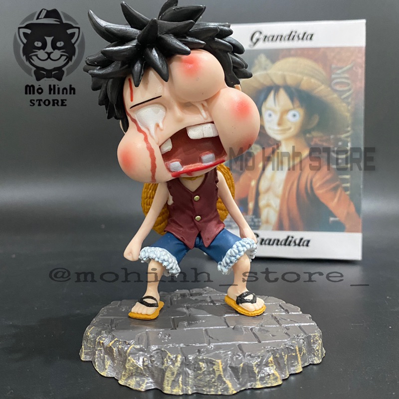 Mô hình One Piece Luffy ăn đấm sưng mặt cao 12cm