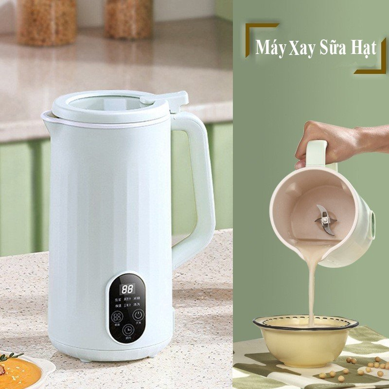 [ SD Tiếng Việt ] Máy làm sữa hạt mini 0,8 lít lõi inox, máy nấu sữa đâu nành đa năng hàng nội địa Trung