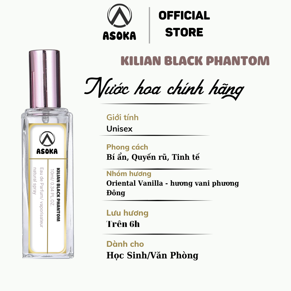 Nước Hoa Nam Kilian Black Phantom EDP Quyền Lực Sức Mạnh Và Sự Sang Trọng Chiết 10ml Chính Hãng- Asoka Shop