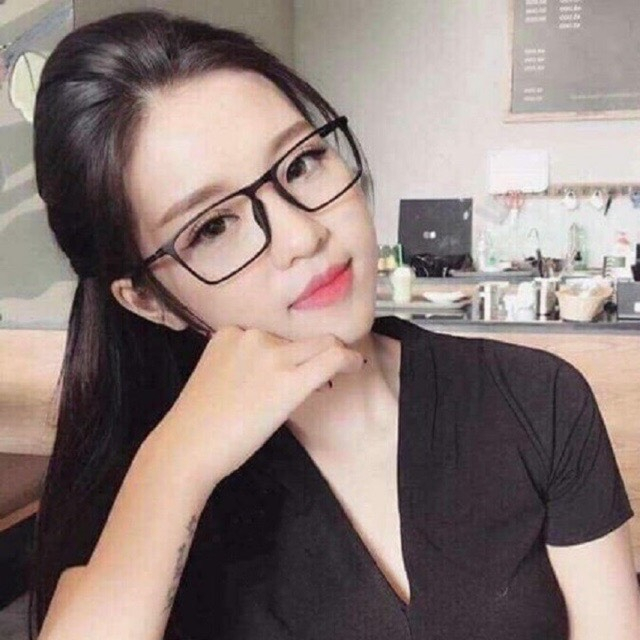 Kính giả cận nữ nam chống tia UV và ánh sáng xanh phong cách Hàn Quốc dáng vuông siêu hot siêu đẹp PUKIXI 056