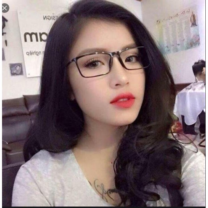 Kính giả cận nữ nam chống tia UV và ánh sáng xanh phong cách Hàn Quốc dáng vuông siêu hot siêu đẹp PUKIXI 056