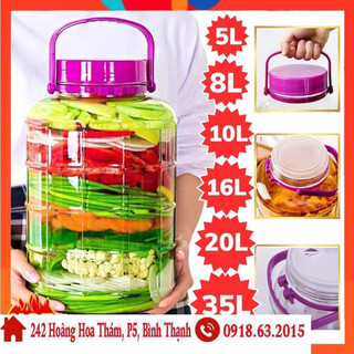 Bình ngâm rựu bình thủy tinh dày có quai xách nắp tím 2l-3l-5l-8l-10l, keo ngâm thủy tinh