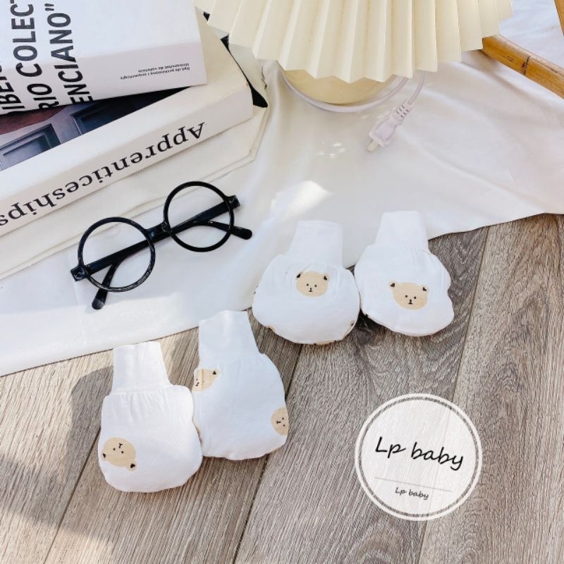 Sét 2 Đôi Bao Tay Sơ Sinh Chất Thun Lạnh Cho Bé