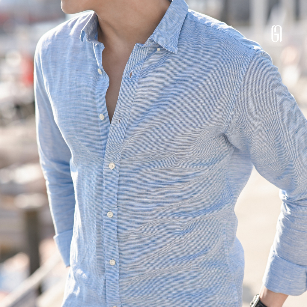 Sơ mi dài tay L23 BTD SHIRT vải linen xịn, form Regular fit - THE GMEN ELEGANT EST 2017