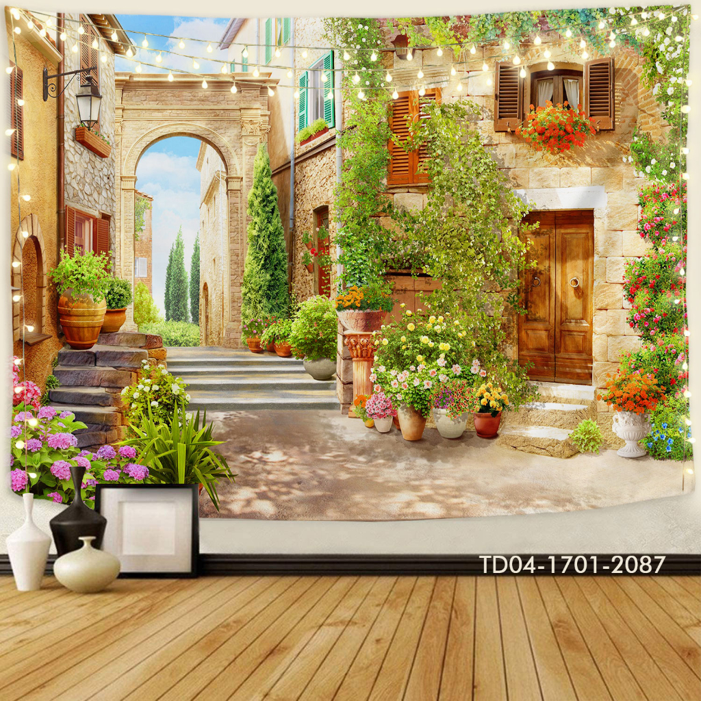 Tranh vải treo tường decor phòng khách, phòng ngủ, backdrop sự kiện Tặng kèm bộ móc treo