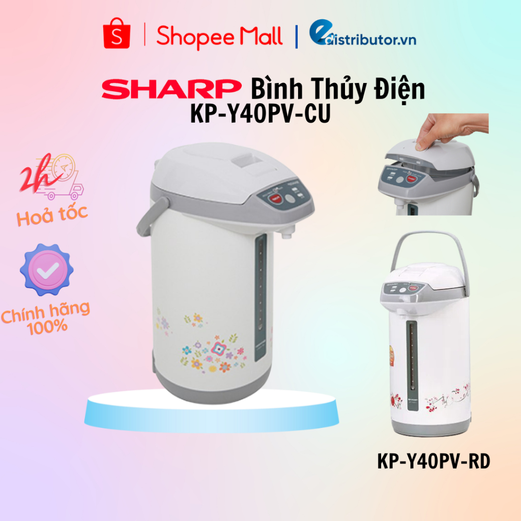 Bình Thủy Điện Sharp KP-Y40PV-CU/RD (4L) - Hàng Chính Hãng