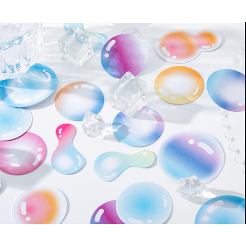 Túi nhãn dán sticker dễ thương trang trí sổ tay hình tim bong bóng