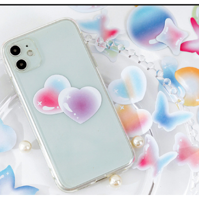 Túi nhãn dán sticker dễ thương trang trí sổ tay hình tim bong bóng