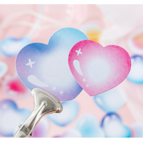 Túi nhãn dán sticker dễ thương trang trí sổ tay hình tim bong bóng