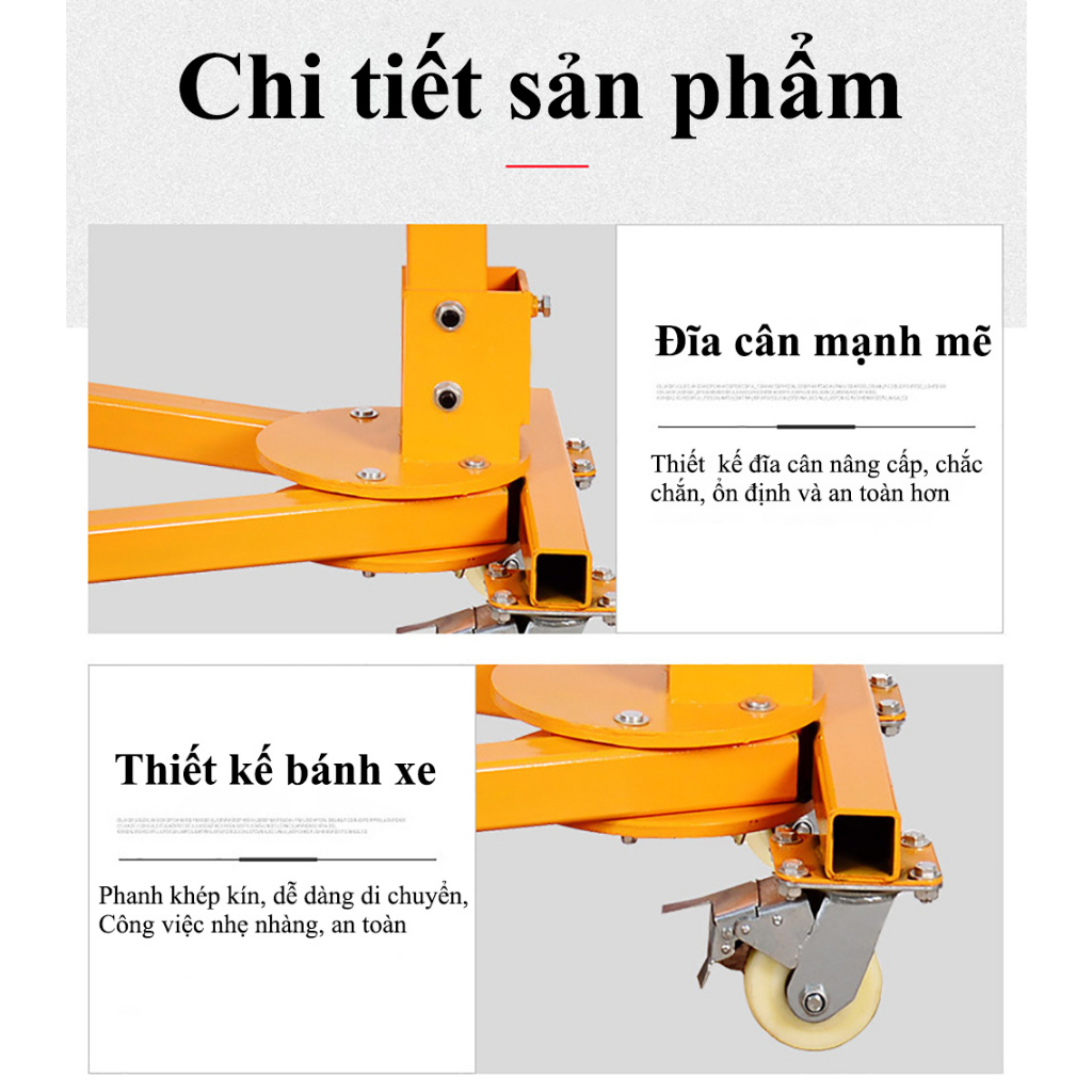 Cẩu mini tời quay tay 200kg, móc cẩu xoay dùng thay cho palang xích kéo tay