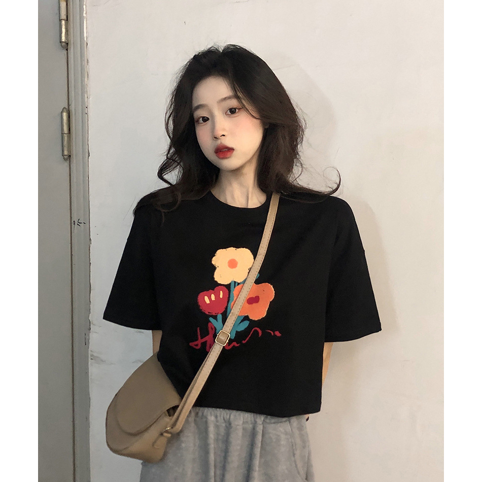 Áo Croptop In Hình Hoa  Bloom A5554