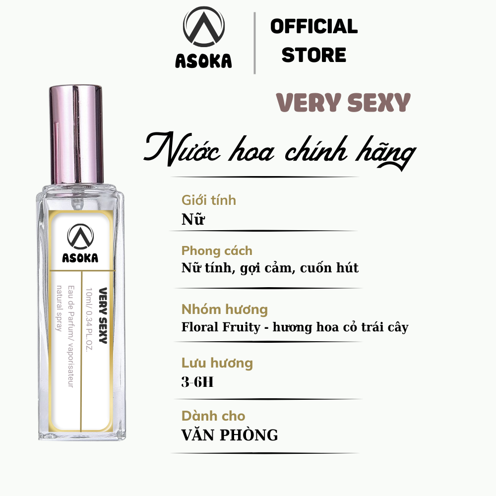 Nước hoa Nữ Very Sexy NGỌT NGÀO, QUYẾN RŨ Chiết 10ml Chính Hãng- Asoka Shop