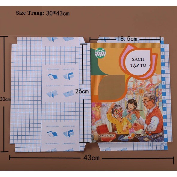 Set 10 Tờ Decal Bọc Sách Vở A4 cho bé Tặng 10 nhãn vở Chống Nước, Chống rách