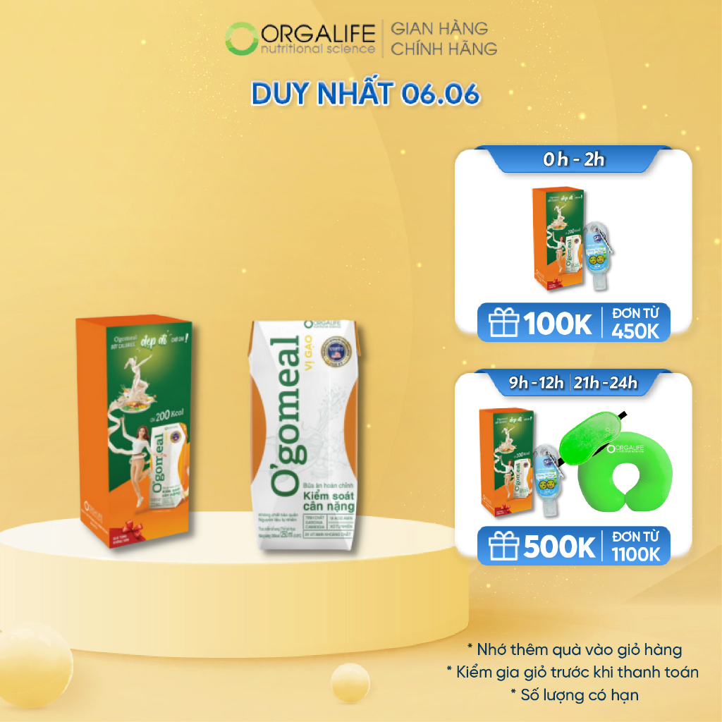 Bữa ăn hoàn chỉnh Ogomeal Vị Gạo hộp dùng thử 250ml - Hỗ trợ giảm cân an toàn, hiệu quả, chỉ 200Kcal đủ dinh dưỡng