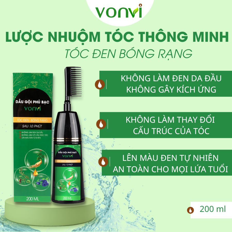 Thuốc Nhuộm Tóc Đen Tự Nhiên Dầu Gội Phủ Bạc Có Lược Nhuộm Tóc Thông Minh Màu Đen Tạm Thời Dược Liệu Tại Nhà