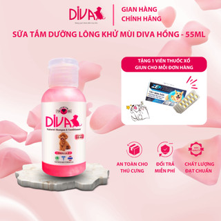 Sữa tắm chó dưỡng lông khử mùi diva hồng 55ml