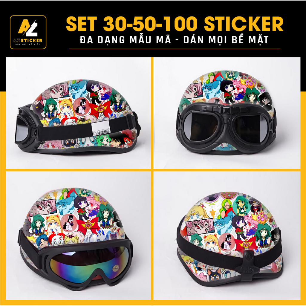 Sticker Sailor moon Dán Mũ Bảo Hiểm | STK262 | Nhãn Dán Laptop Cắt Sẵn Từng Hình Chống Nước