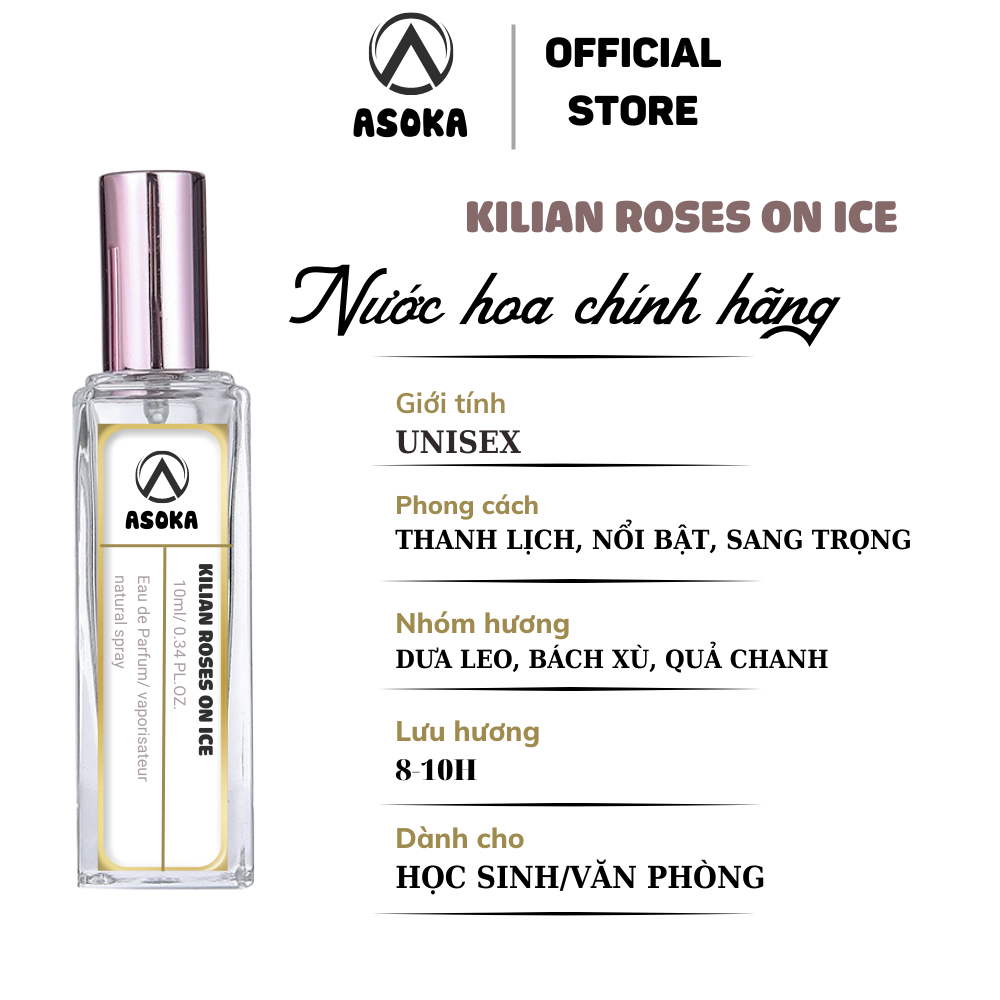 Nước Hoa Nam Nữ (UNISEX) Kilian Roses On Ice EDP Thanh Lịch, Sang Trọng, Hiện Đại Chiết 10ml Chính Hãng- Asoka Shop