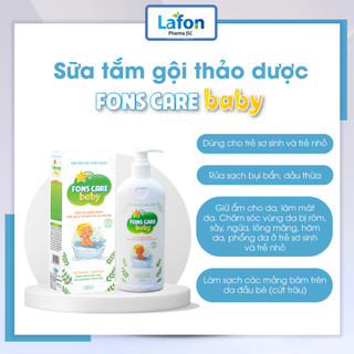 Sữa Tắm Gội Thảo Dược Cho Bé Fons Care Baby - 100% Thảo Dược giúp dưỡng ẩm, hỗ trợ rôm sảy, thuỷ đậu, hăm tã (300ml)