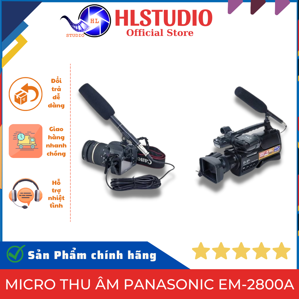 Micro Thu Âm Panasonic EM-2800A, Dùng Cho Quay Phim, Phỏng Vấn HL Studio