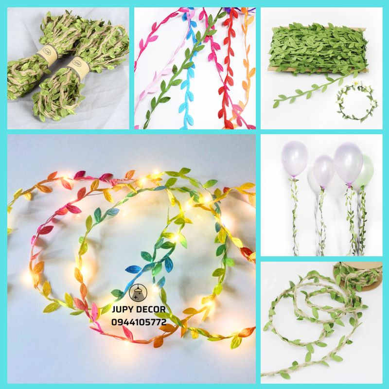 5m / 10m Dây Gai Sợi Đay Bện Lá Giả Phong Cách Vintage Làm Đồ Thủ Công Trang Trí Handmade DIY