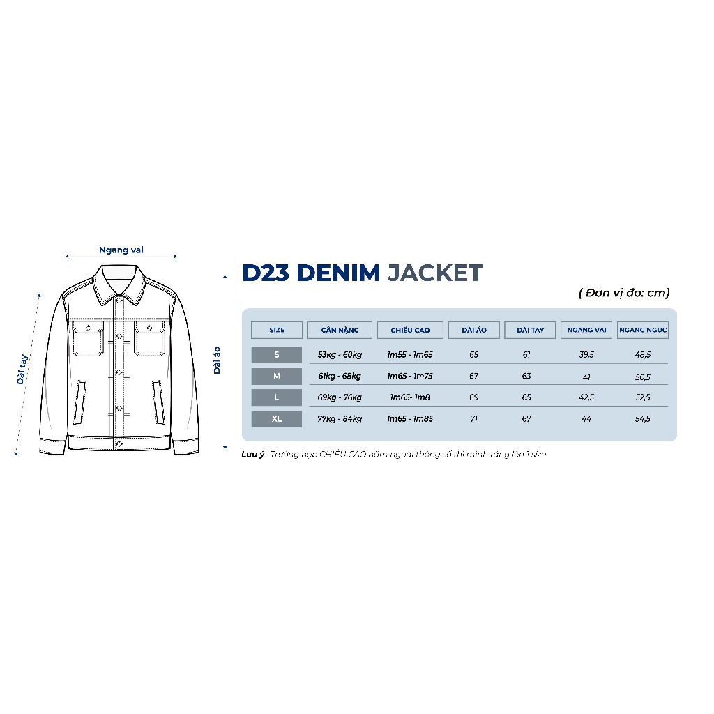 Áo khoác jeans D23 DENIM JACKET form Regular fit - THE GMEN ELEGANT EST 2017