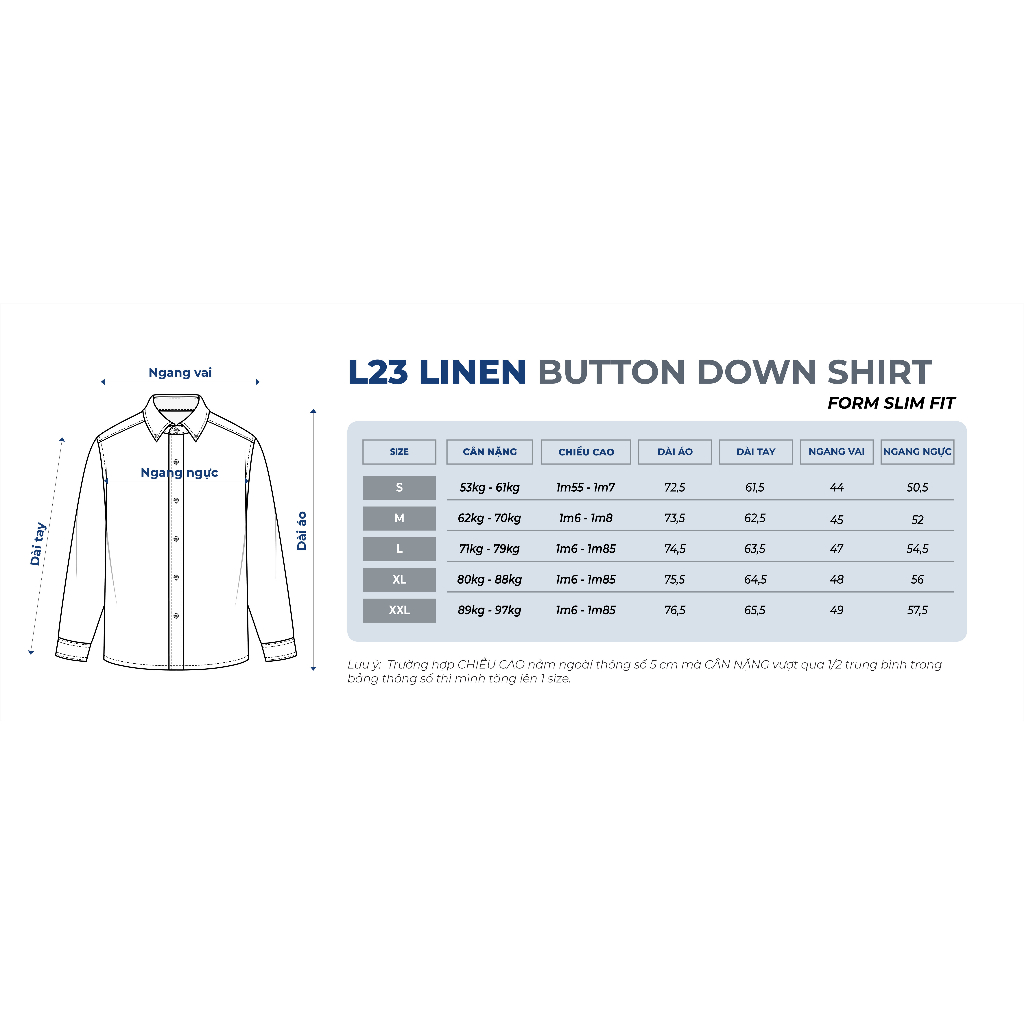 Sơ mi dài tay L23 BTD SHIRT vải linen xịn, form Regular fit - THE GMEN ELEGANT EST 2017